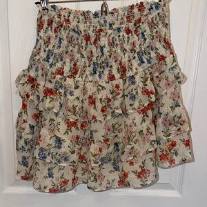 VICI Floral Ruffle Skirt